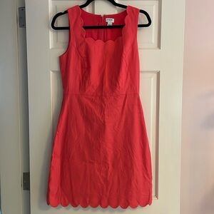 Jcrew scalloped cotton lined dress